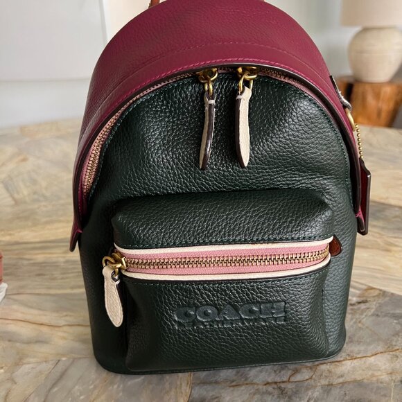 Coach Charter Backpack 18 Colorblock - Picture 2 of 5